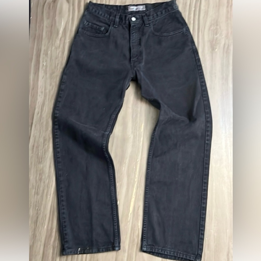 90’s VINTAGE SILVERTAB LEVIS  LOOSE FIT BLACK JEANS MADE IN USA WOMENS 28